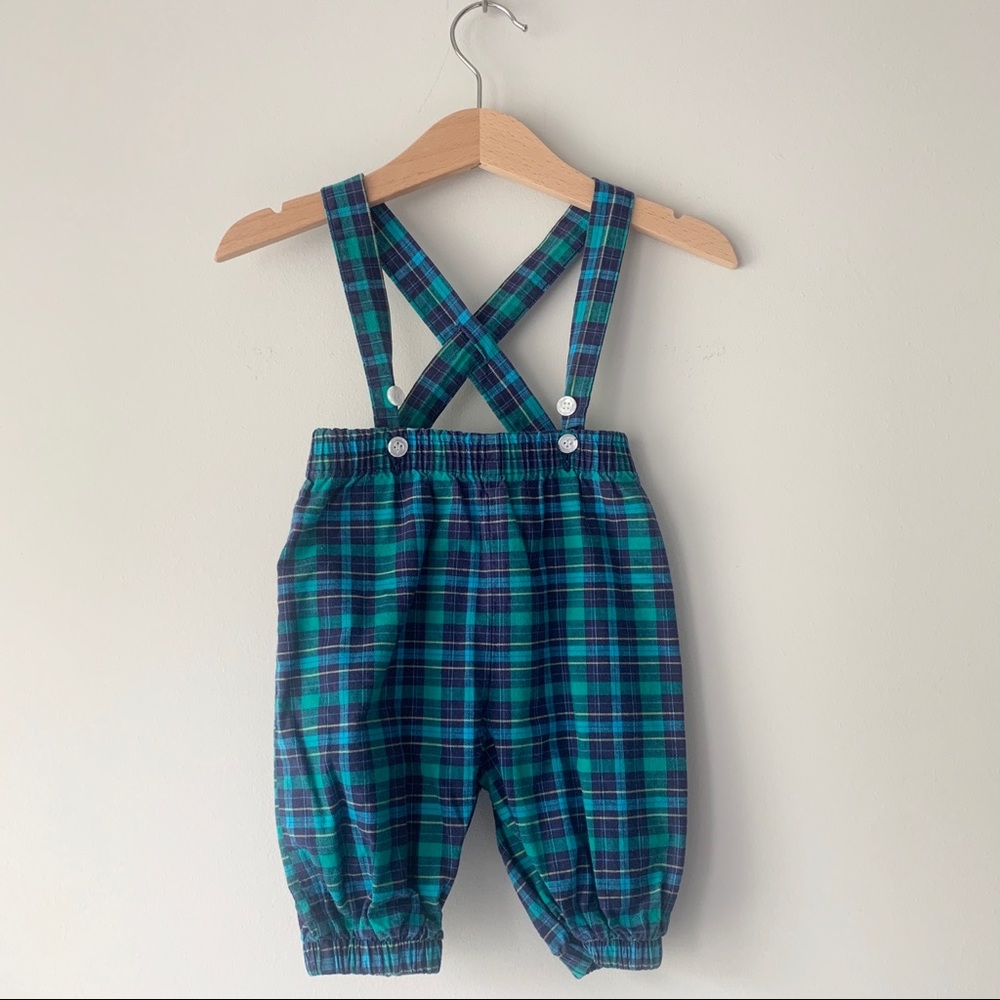 Vintage Plaid Suspender Pants - Picture 1 of 6